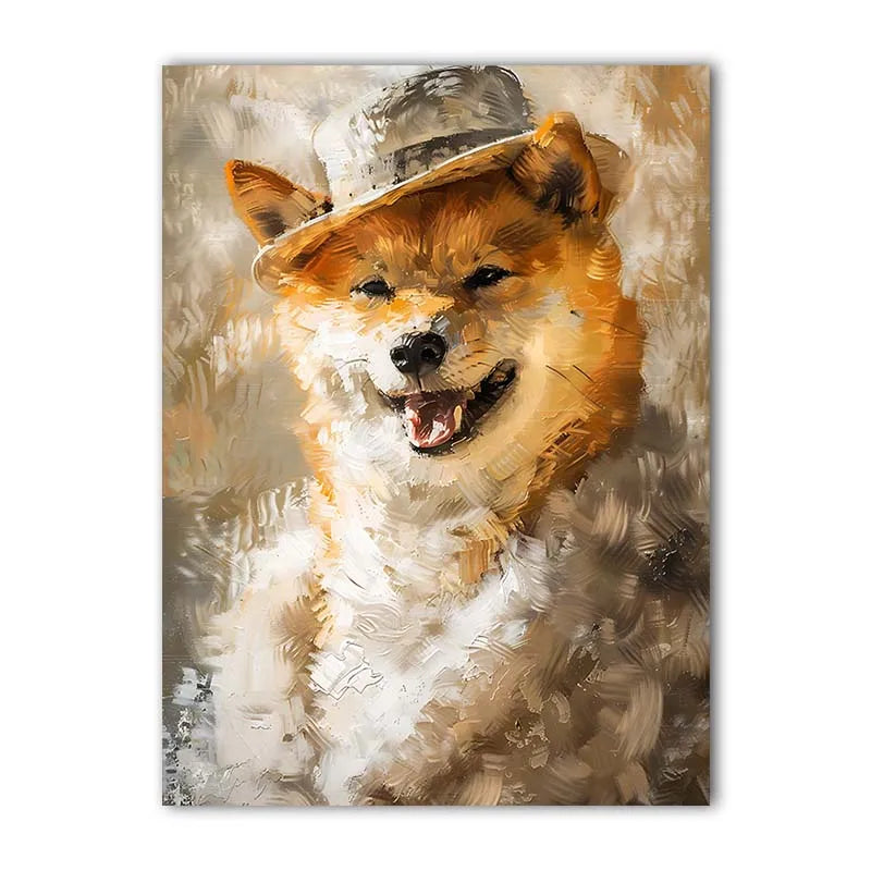 Smiling Shiba Inu Dog Canvas Wall Art | Nordic Vintage Poster Canvas Wall Art Peaceful Pleasures Health and Wellness 05 15x20cm No Frame China Mainland