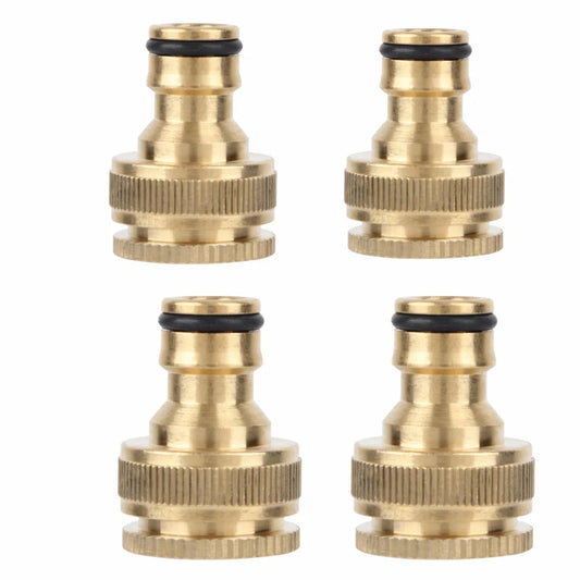 4-Pack Brass Garden Hose Connectors – 1/2" & 3/4" Female Thread Hose Quick Connector Peaceful Pleasures Health and Wellness 1-2- and 3-4- Female