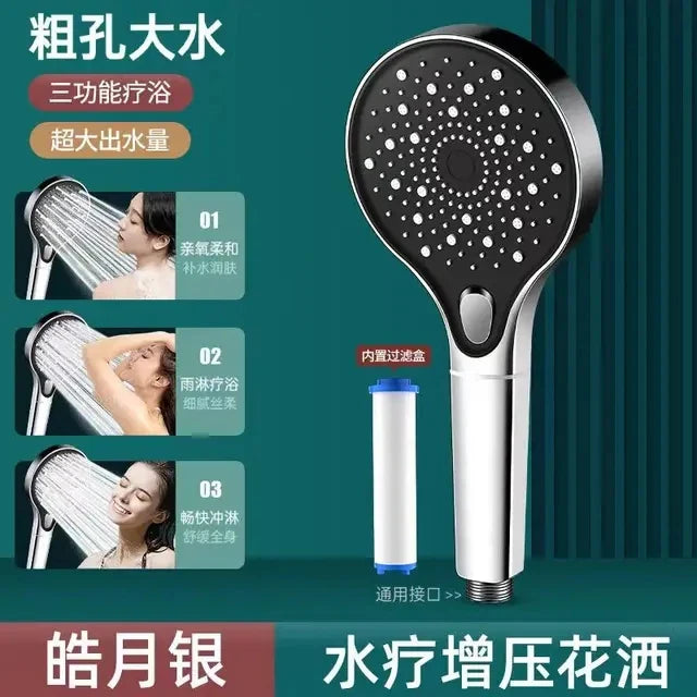6-Mode High Pressure Handheld Shower Head with Filter & Stop