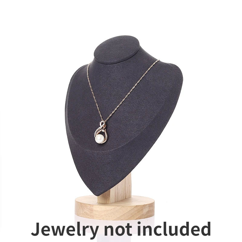 Model Bust Show Exhibitor Velvet Jewelry Display Necklace Pendants Mannequin Jewelry Stand Organizer 3 Colors Peaceful Pleasures Health and Wellness Grey M