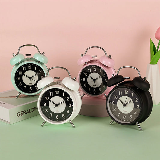 Vintage Twin-Bell Alarm Clock | Retro Desk & Nightstand Clock Vintage Alarm Clock Peaceful Pleasures Health and Wellness