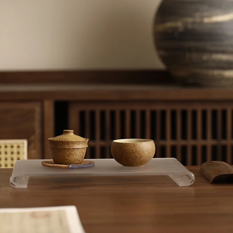 Portable Ceramic Kung Fu Travel Tea Set – 1L Teapot & Cup