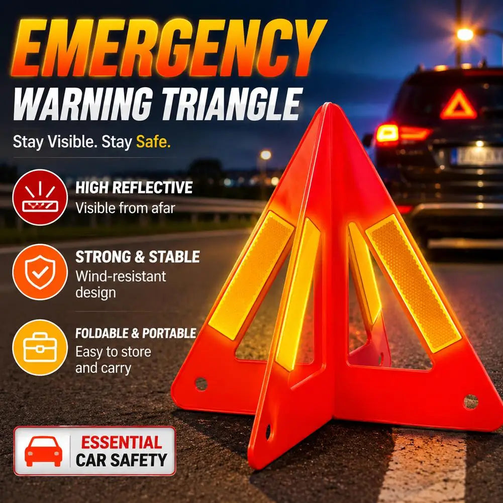 1/2pcs Reflective Triangle Warning Sign Car Emergency Breakdown Warning Triangle Car Tripod Foldable Stop Sign Emergency Tool Peaceful Pleasures Health and Wellness