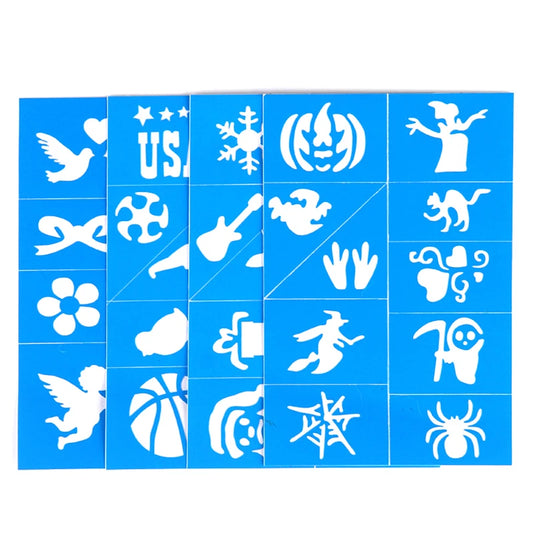 Kids Halloween Face Paint Stencils – 4-Pack Tattoo Templates Face Paint Stencils Peaceful Pleasures Health and Wellness