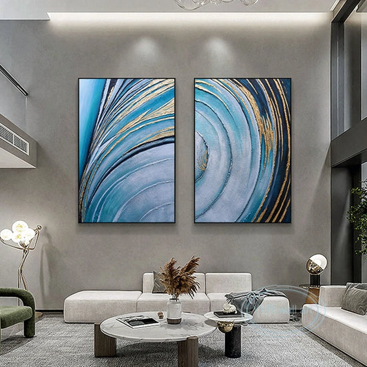 Hand-Painted Abstract Oil Painting Canvas Wall Art | Modern Decor Canvas Oil Painting Peaceful Pleasures Health and Wellness