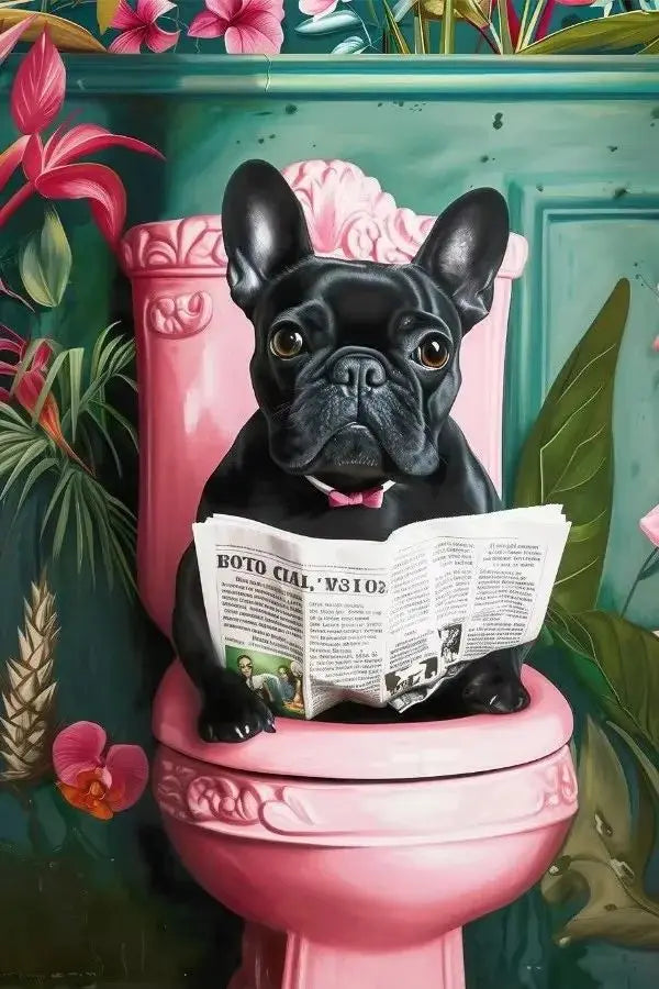 Funny Toilet Animals Canvas Wall Art | Bathroom Decor Poster
