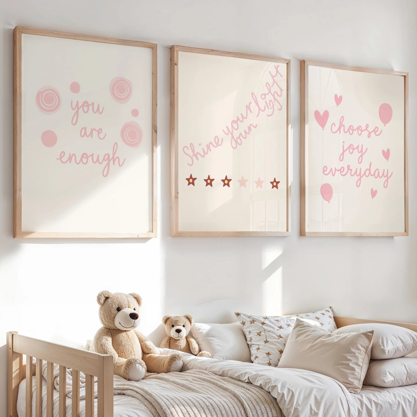 3-Piece Minimalist Motivational Quote Canvas Wall Art Set
