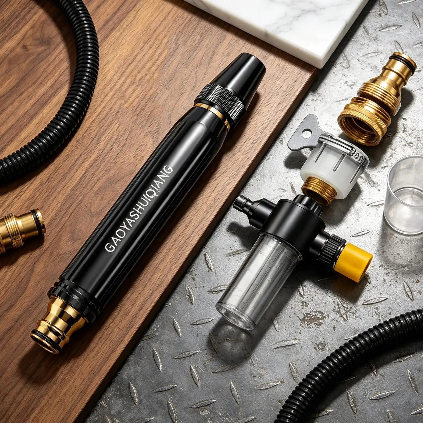 High Pressure Spray Nozzle For Hose Adjustable Portable Powerful Sprayer High Pressure Water Nozzle Hose Attachment For Car Yard Peaceful Pleasures Health and Wellness