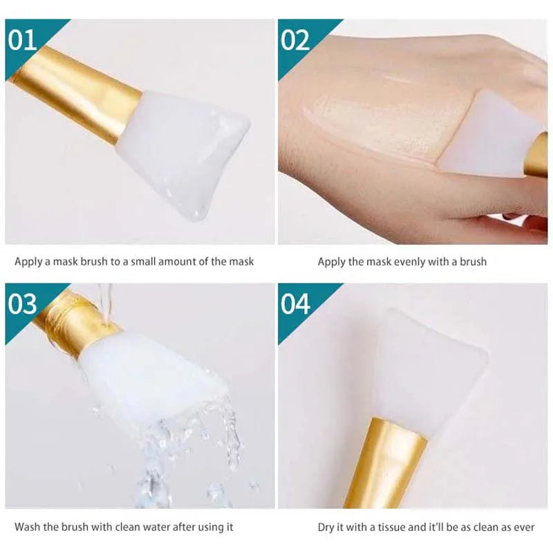 Silicone Face Mask Applicator Brush | Soft DIY Mud Mask Tool