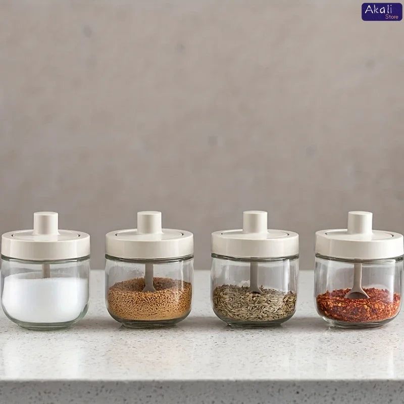 Kitchen Seasoning Jar Household Salt Jar Spice Box Storage Box Chili Seasoning Dispenser Sealed Bottle Practical Kitchen Storage Peaceful Pleasures Health and Wellness