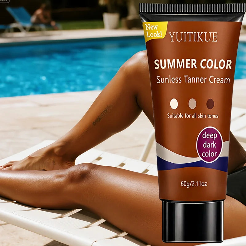 YUITIKUE Self Tanner – Clear Formula, Natural Deep Dark Glow 60g