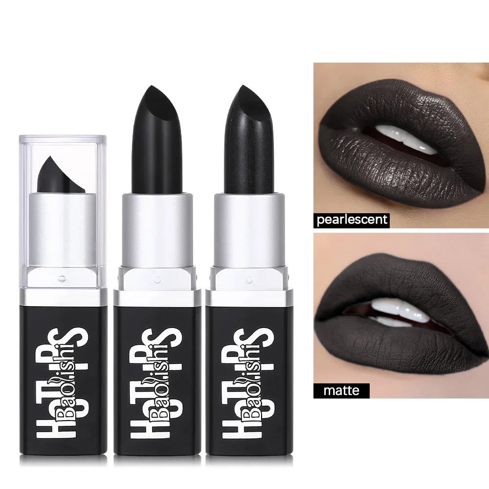 Matte Black Lipstick – Waterproof Dark Pearl Lip Color