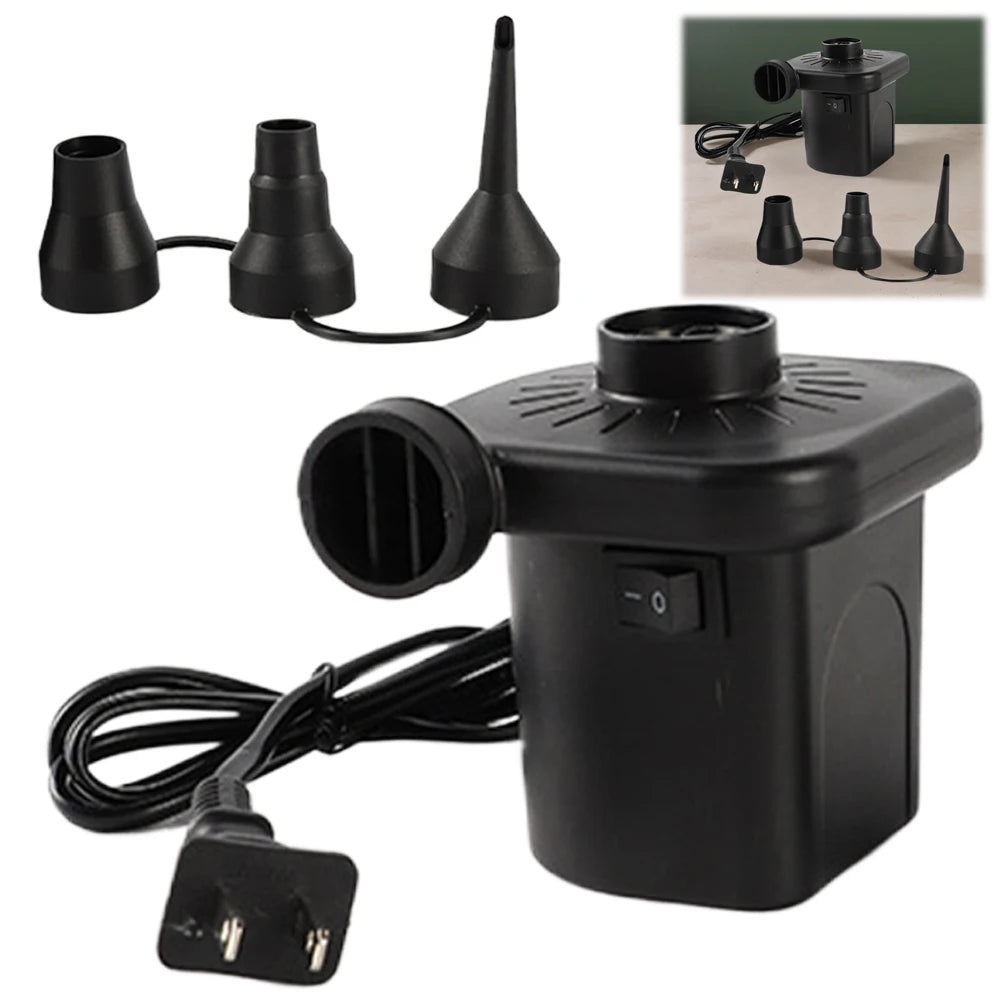 Electric Air Pump 3 Nozzles – Portable Inflator & Deflator Pump