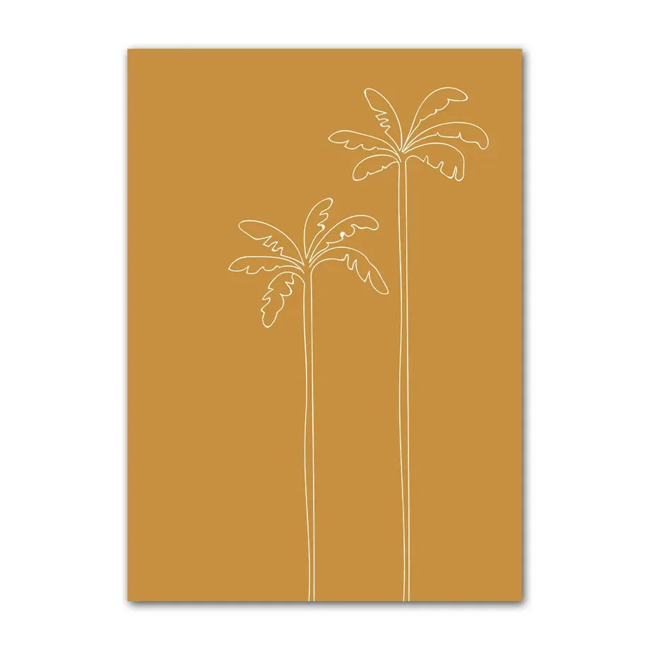 Boho Nature Canvas Wall Art | Abstract Botanical Print