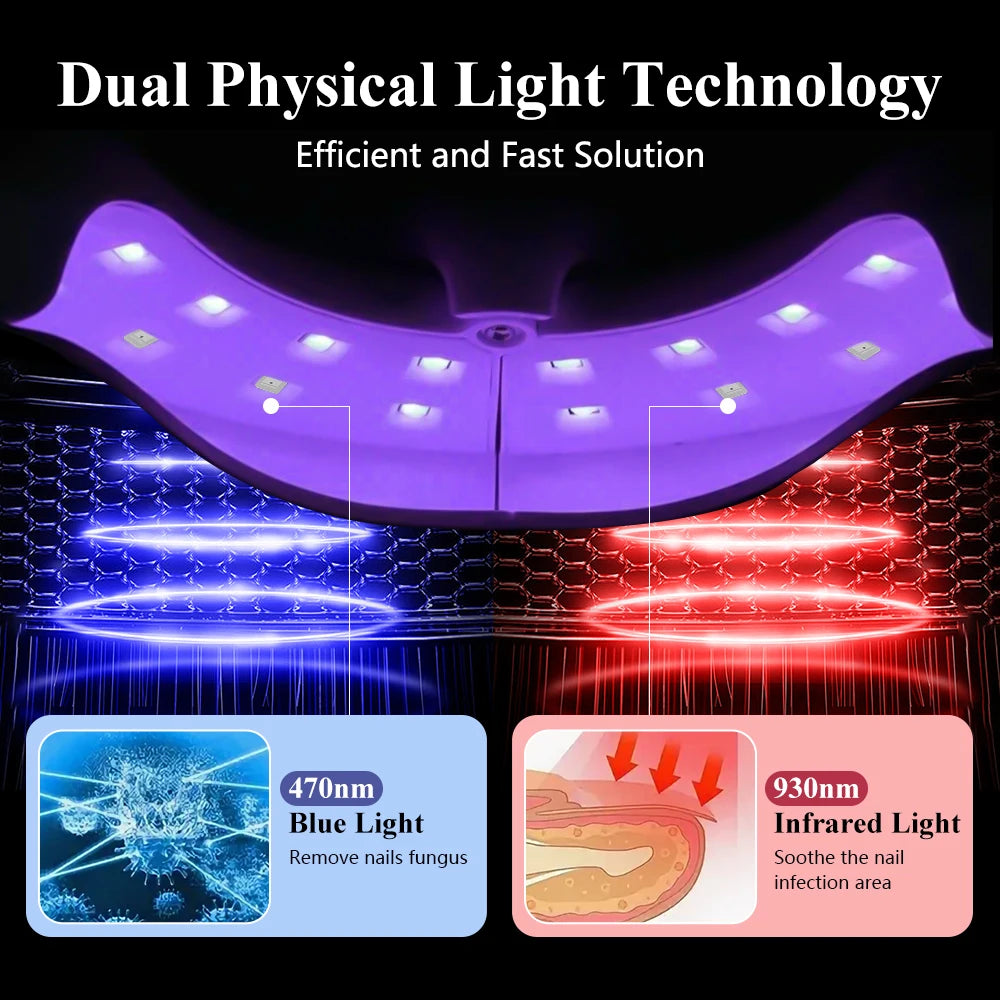 Nail Fungus Laser Device Dual Physical Light Onychomycosis Treatment Anti Fungus Infection Paronychia Nail Repair Home Use Peaceful Pleasures Health and Wellness
