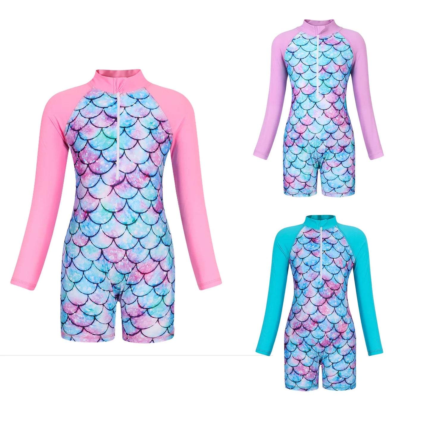 Swimsuit Children's summer mermaid girls one-piece Long Sleeve Swimming Beach Wear Kids Children Sports quick drying swimsuit Peaceful Pleasures Health and Wellness