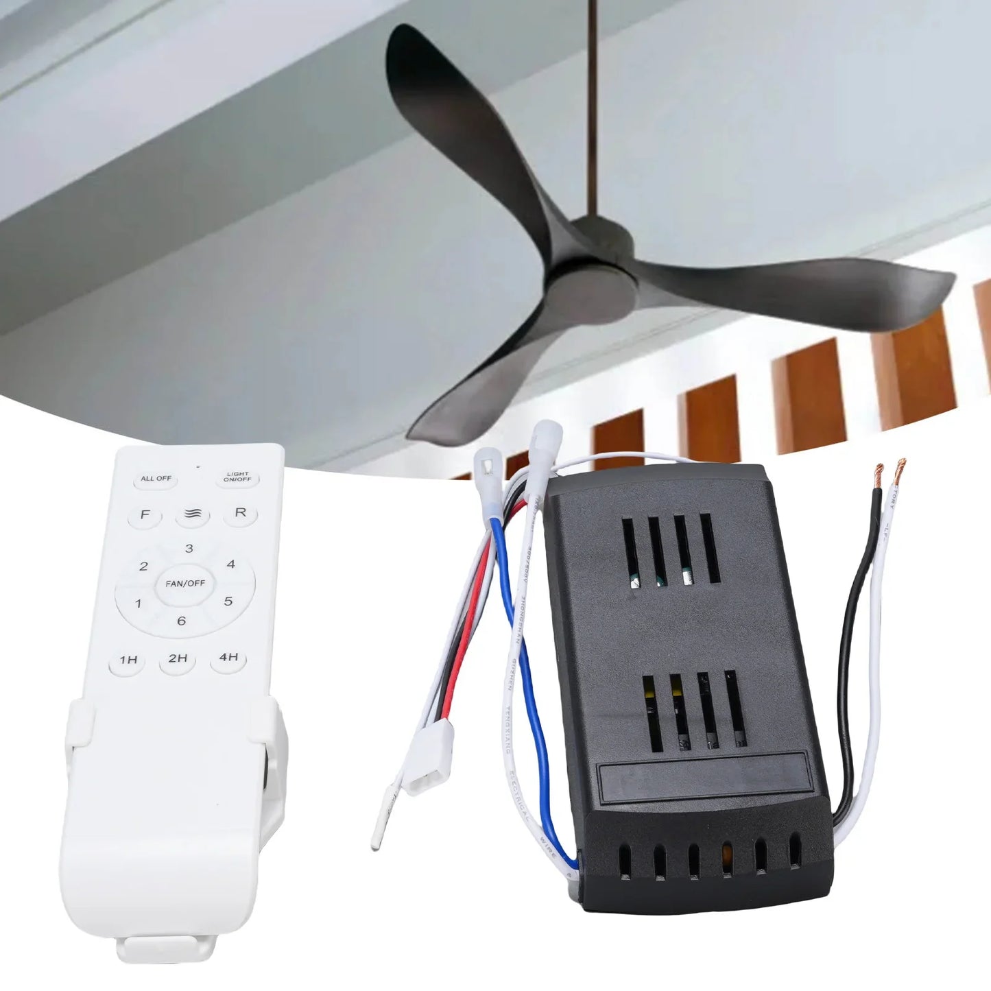 Ceiling Fan Remote Control Receiver Drop Proof ABS 6 Speeds Timer