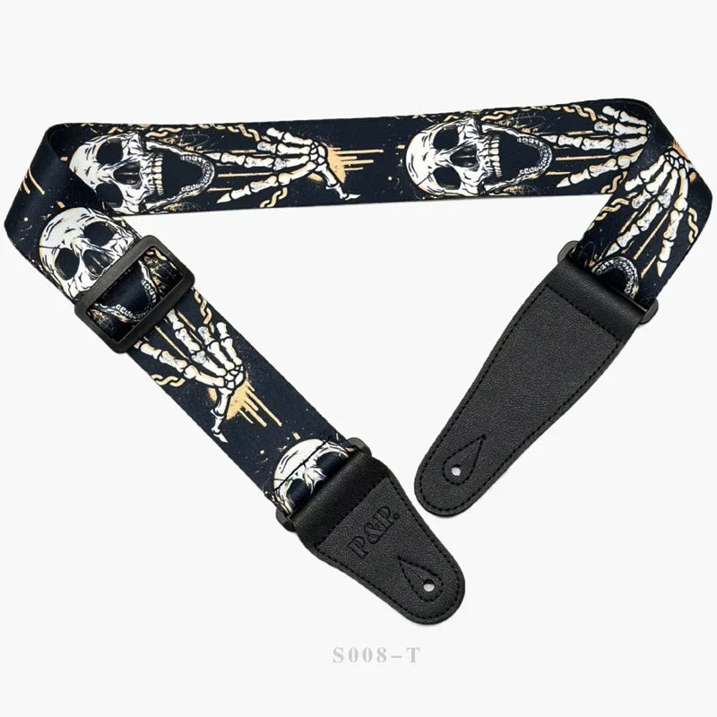 PP Guitar Strap Electric Wood Heat Transfer Musical Instrument Printed