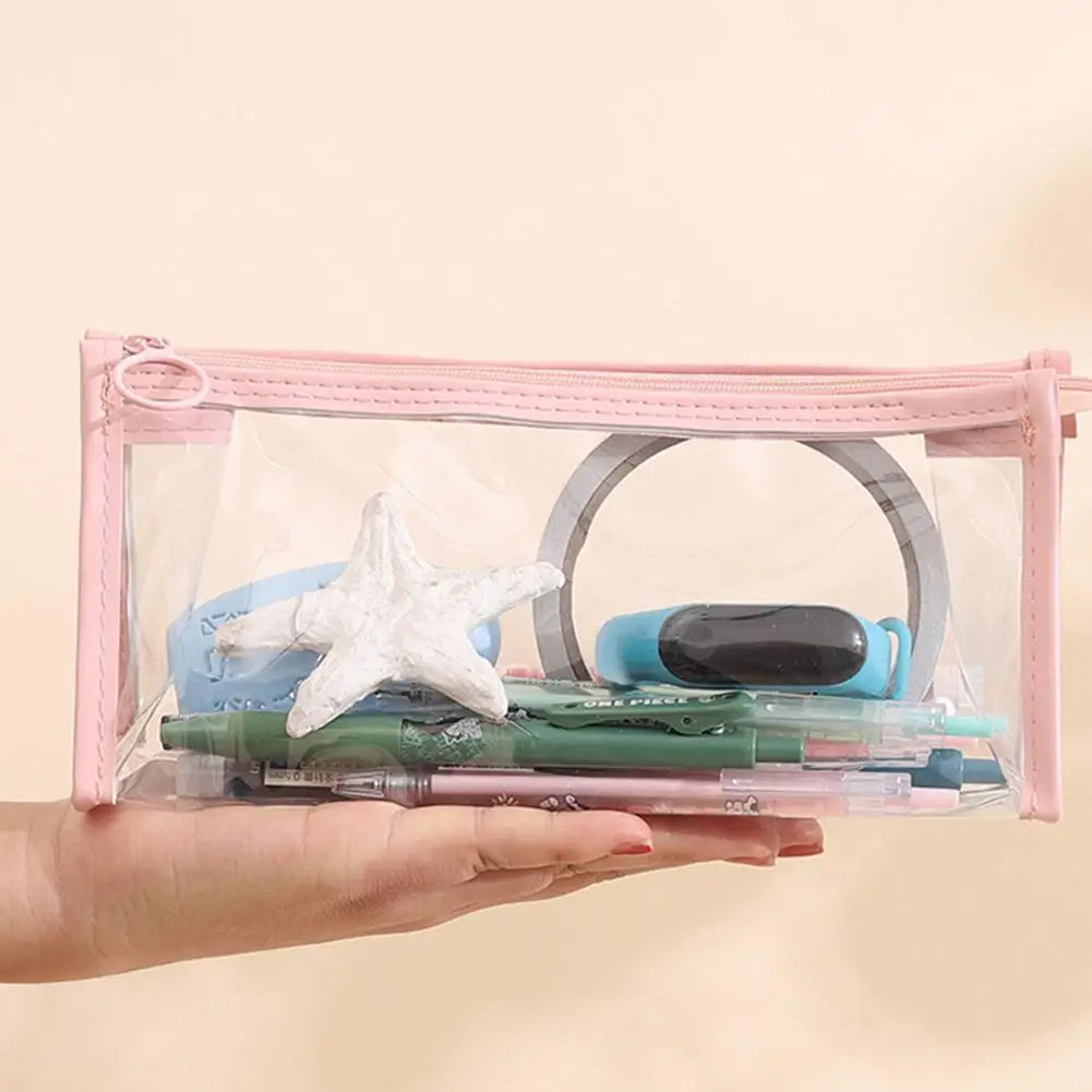 Clear PVC Zipper Pouch Waterproof Cosmetic Makeup Bag Portable Stationery Pencil Case Travel Wash Toiletry Organizer Bag Peaceful Pleasures Health and Wellness