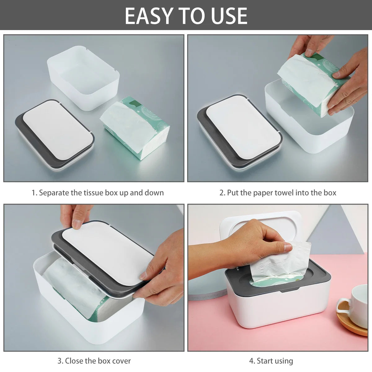 Wipes Dispenser Dustproof Tissues Wipes Case with Lids Multifunctional Baby Wipe Holder Large Capacity Sealing Container Case Peaceful Pleasures Health and Wellness