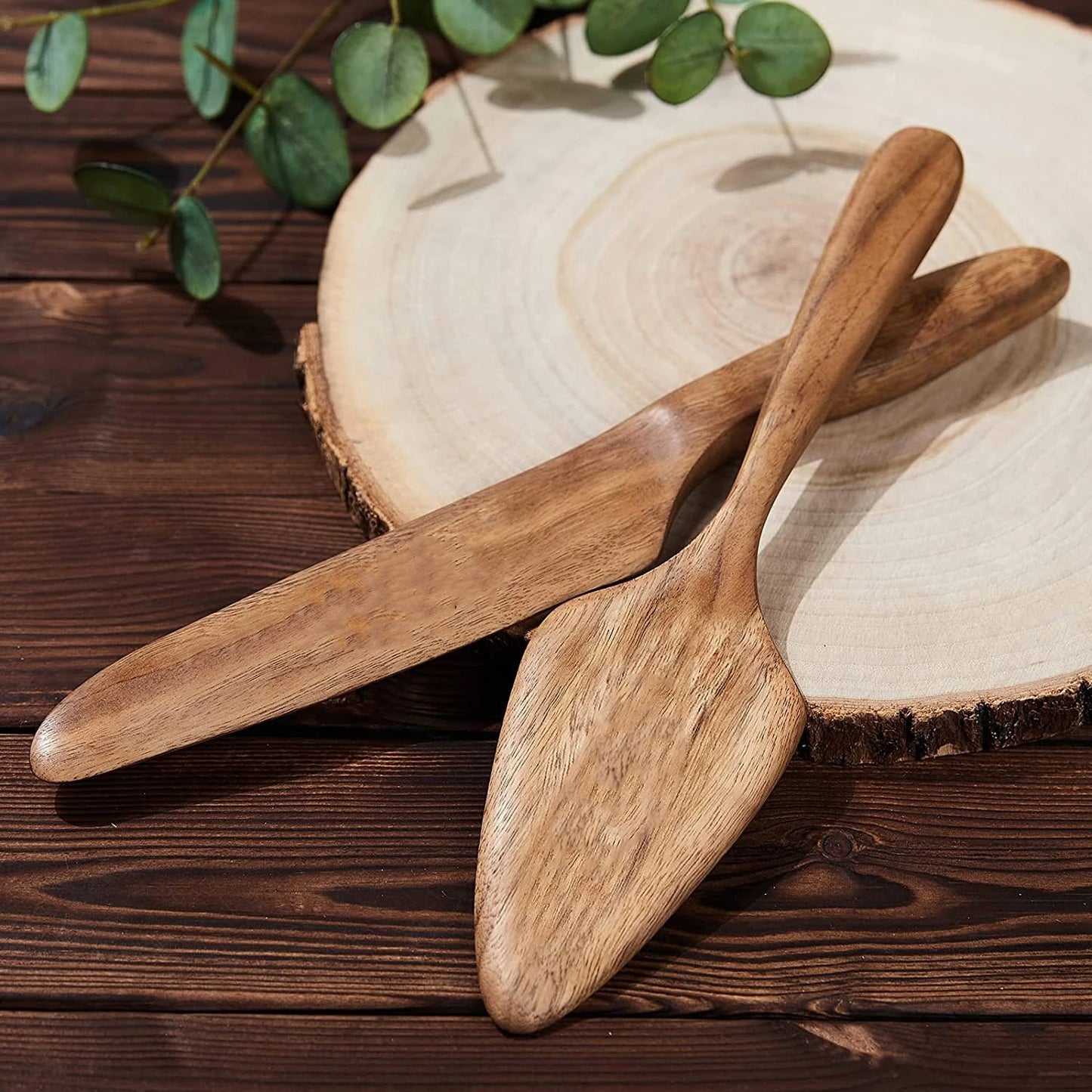 2-Piece Cake Server & Cutter Set – Stainless Steel & Wood Spatula for Weddings, Birthdays & Parties