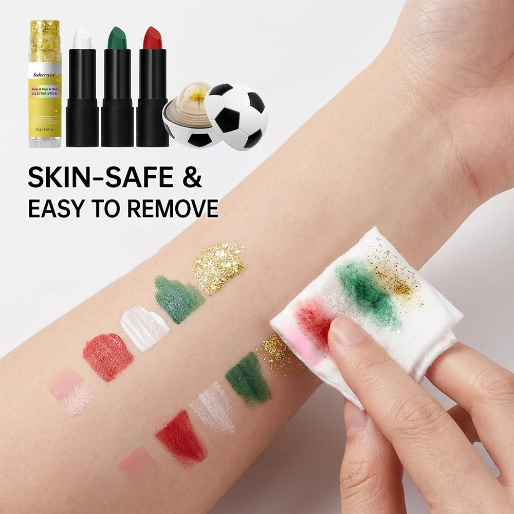 Face Paint Stick Set High Pigment Multiple National Flag Color Body Paint Safe Non-Toxic Paint Stick for Halloween Cosplay Sport Peaceful Pleasures Health and Wellness