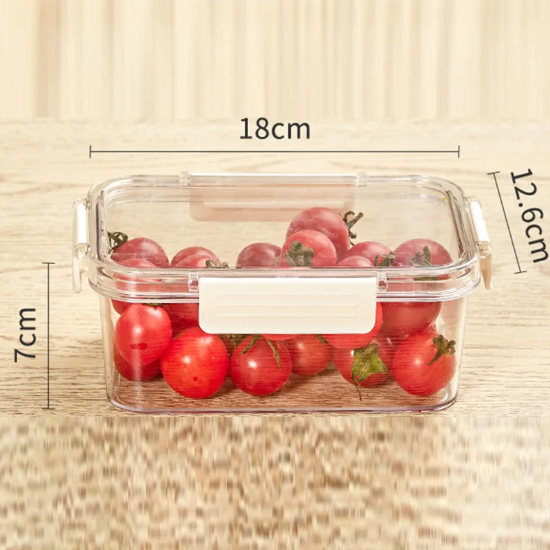 Portable Lunch Box for Kids School Microwave Transparent Bento Box with Compartments Salad Fruit Food Sealed Jar Container Box Peaceful Pleasures Health and Wellness M White