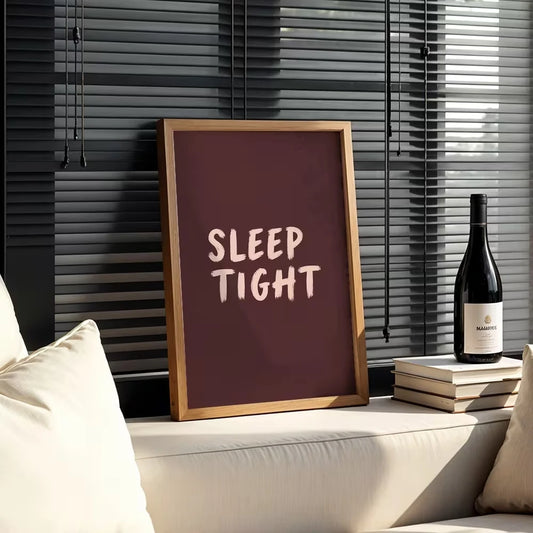 "Sleep Tight" Minimalist Canvas Wall Art for Bedroom Decor Canvas Wall Art Peaceful Pleasures Health and Wellness G3825 30x40cm Wood Framed