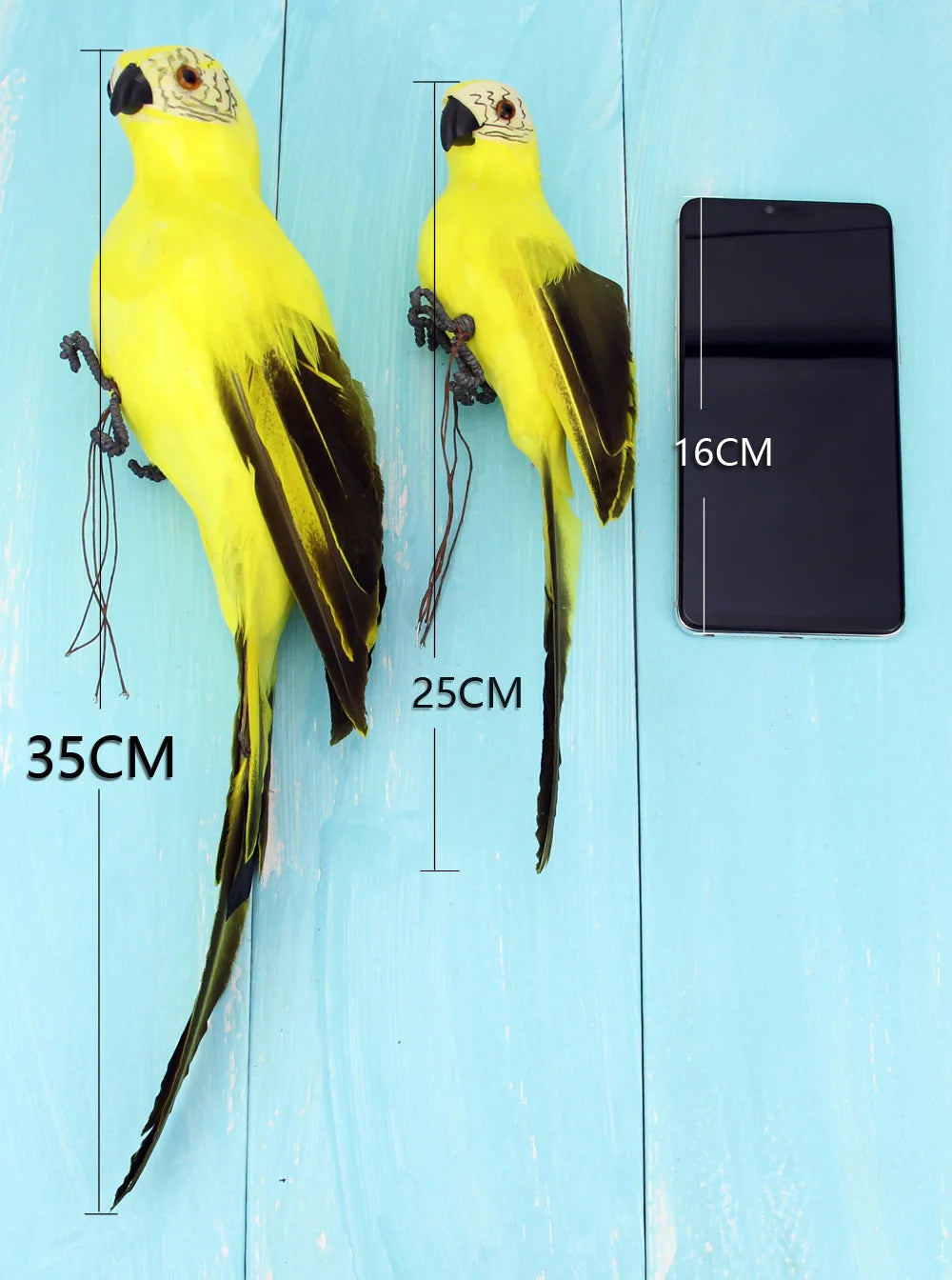 Simulation Parrot Foam Imitation Garden Ornament 25/35cm Artificial Fake Feathered Bird Shoulder Pirate Decoration Home Decor Peaceful Pleasures Health and Wellness YELLOW 35CM