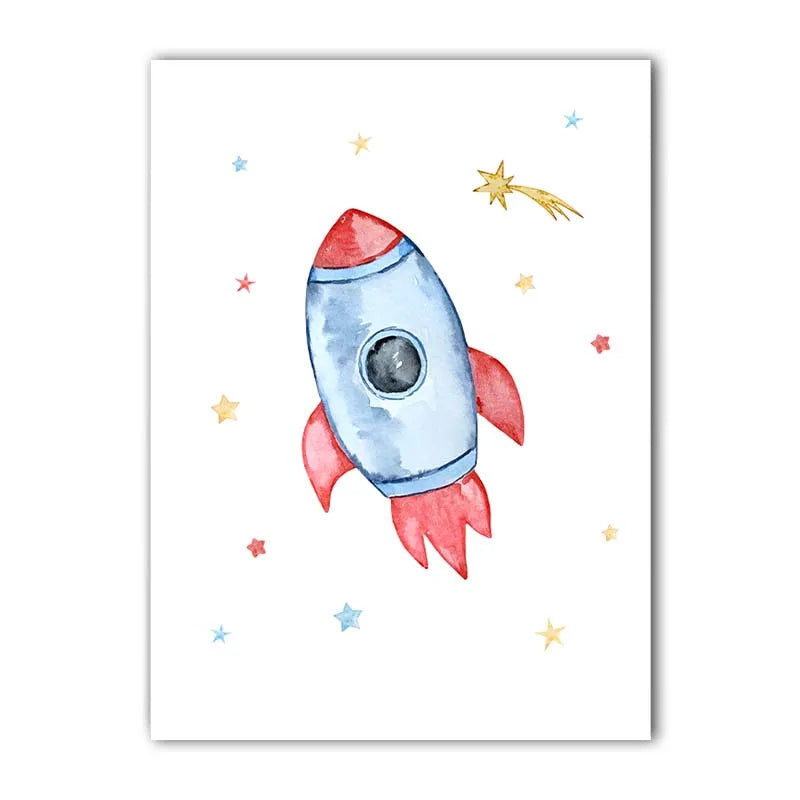 Nursery Wall Art Space Astronaut Quotes Canvas Painting Nordic Rocket Poster Print for Baby Boy Kids Bedroom Wall Decor Peaceful Pleasures Health and Wellness 04 21X30cm No Frame China Mainland
