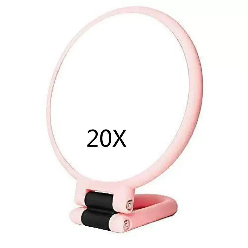 Double-Sided Handheld Makeup Mirror – 20x Magnification Foldable