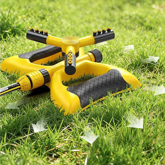 Lawn Sprinkler 3-arm 360 Degree Rotating Adjustable Automatic Tool Garden Hose Sprinkler For Irrigation Backyard Garden Patio Peaceful Pleasures Health and Wellness