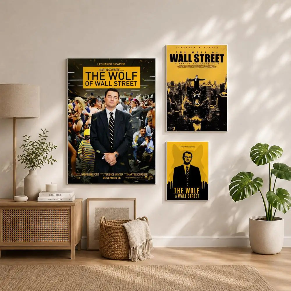Movie T-The Wolf of Wall StreetS Poster HD Self Adhesive Waterproof Wall Art Ideal for Home Office Dorm Bedroom Great Gift Peaceful Pleasures Health and Wellness