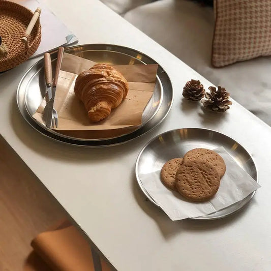 Stainless Steel Round Serving Tray | Rustproof, 6 Sizes Serving Tray Oasis Select
