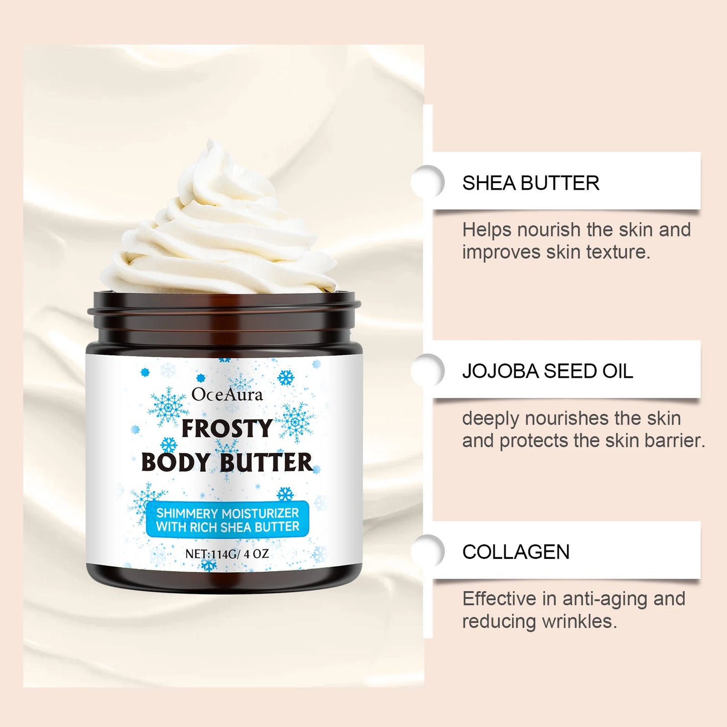 OceAura Shea Butter Neck & Body Cream | Deep Hydration 114g