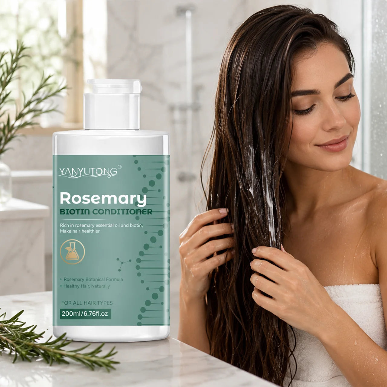 Rosemary shampoo and conditioner set – gentle cleansing, deep moisturizing, and softening effects. Peaceful Pleasures Health and Wellness Damage Repaired