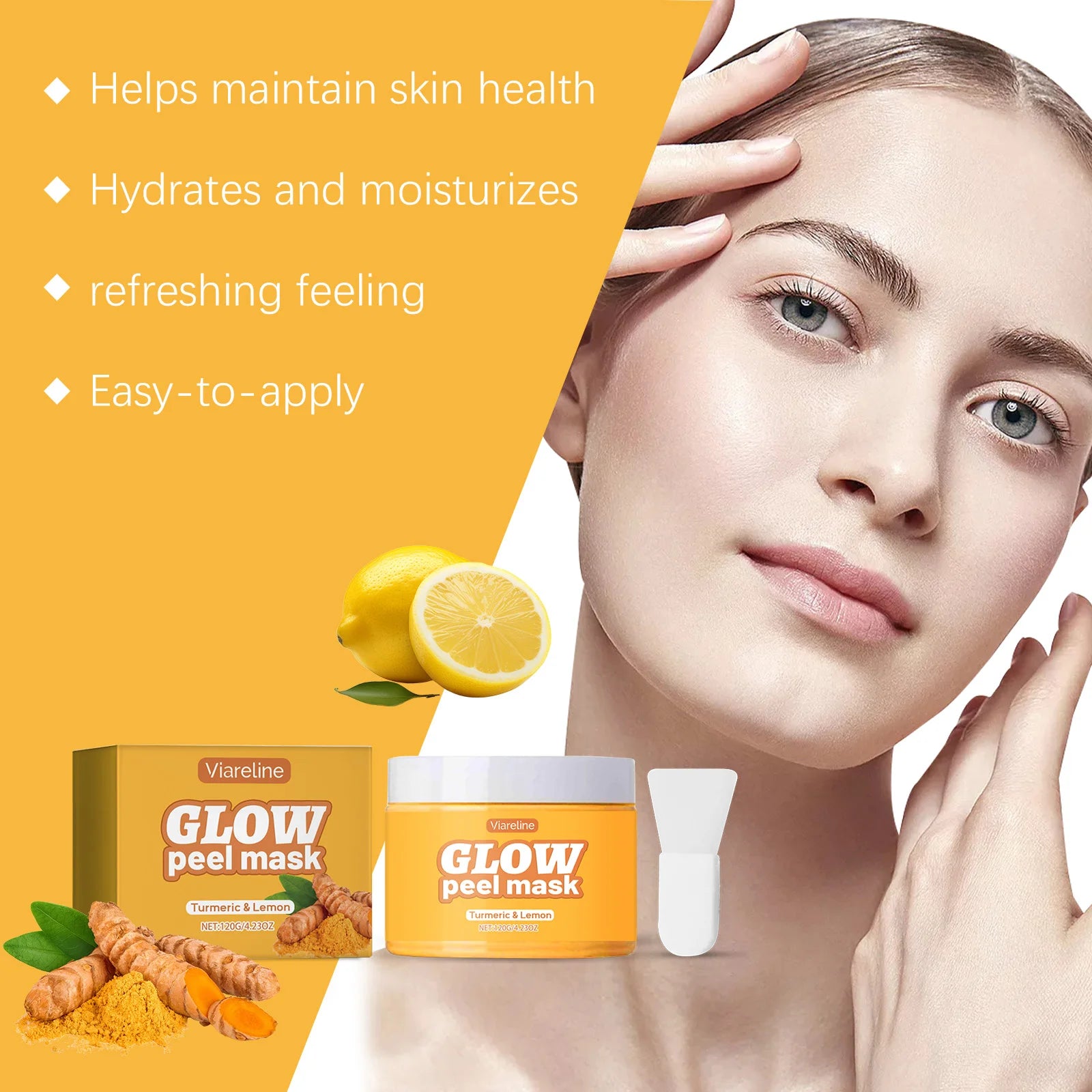 Turmeric Peel off Mask Deep Pore Cleansing Blackhead Removal Brightening Glowing Moisturizing Smoothing Exfoliating Facial Mask Peaceful Pleasures Health and Wellness