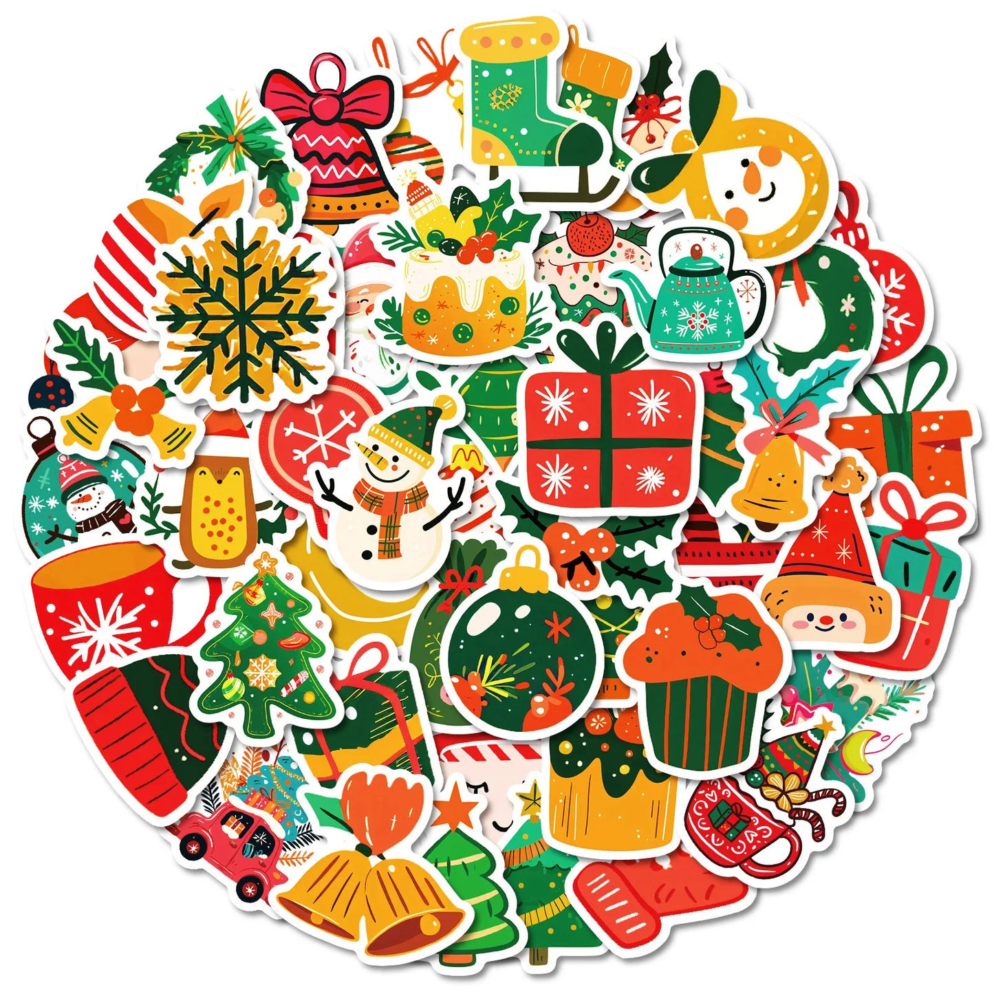 Christmas Cartoon Sticker Santa Claus Waterproof Vinyl Decals Luggage
