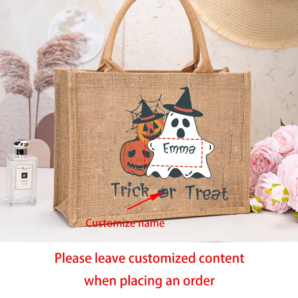 Personalized Halloween Trick or Treat Tote Bag | Custom Kids Name