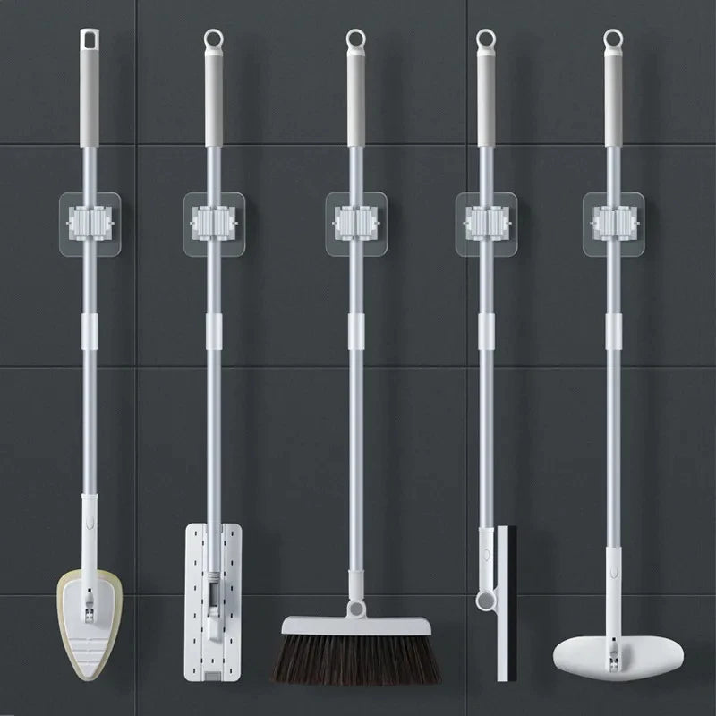 Wall-Mounted Mop & Broom Holder Hooks | 2/4 PCS Storage Rack
