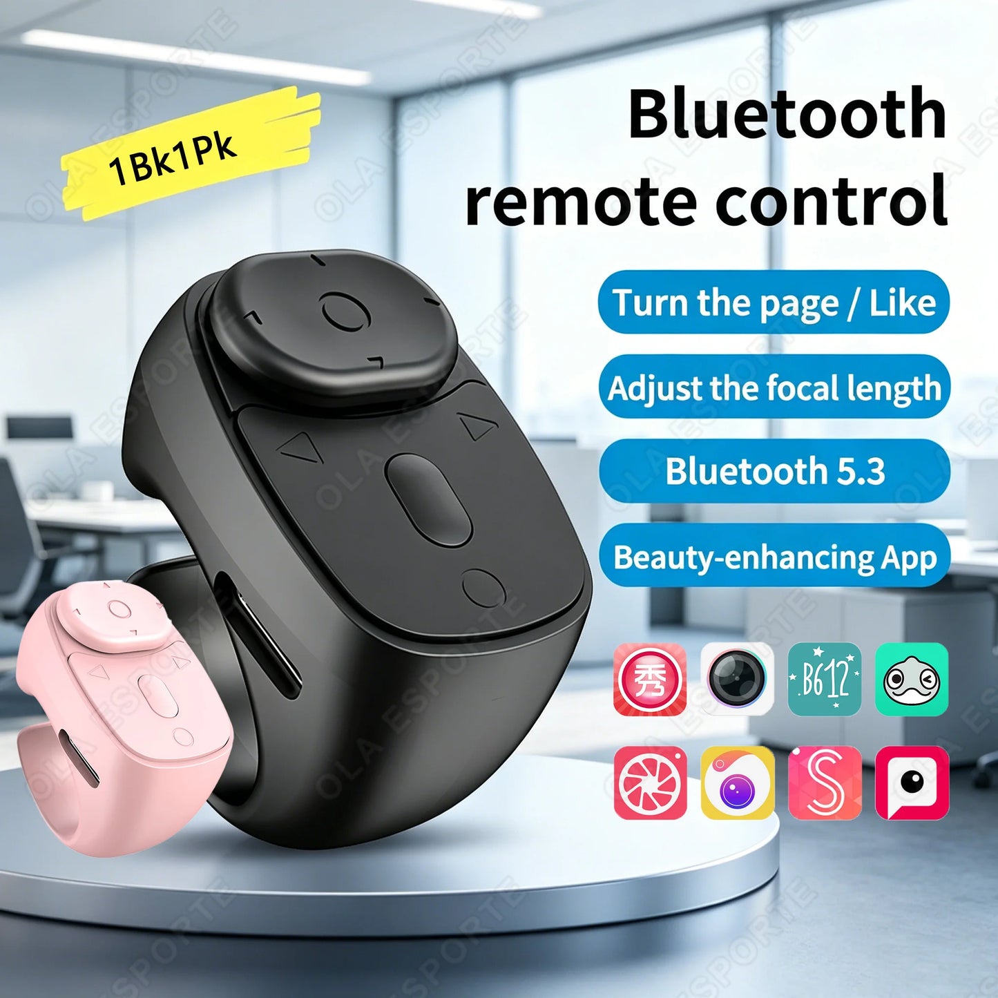 2026 New JX-11 Roller Fingertip Ring Remote Control Wireless Bluetooth Mobile Selfie Mice Video Automatic Page Turner Browsing Peaceful Pleasures Health and Wellness 1Bk1Pk
