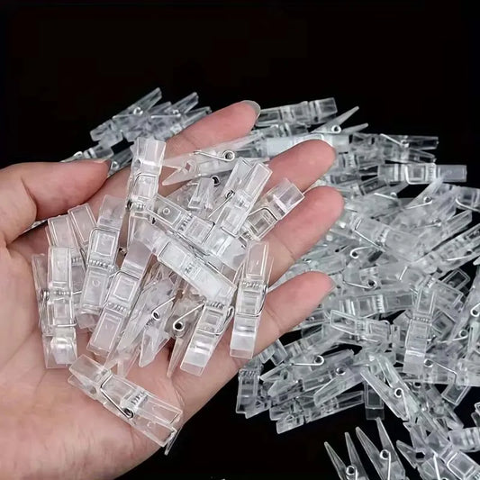 20-Pack Mini Clear Photo Clips – Spring Clothespins for Crafts Photo Craft Clips Oasis Select