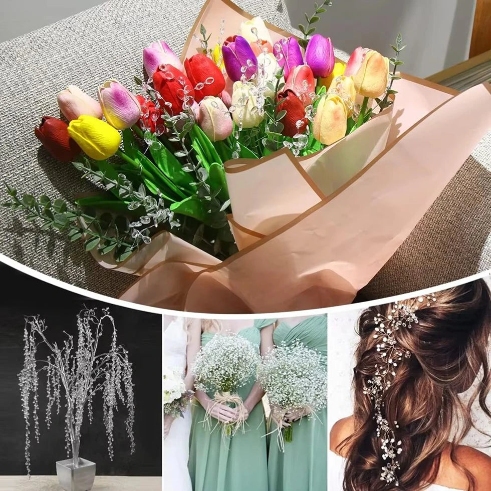 Crystal Acrylic Water Droplet Artificial Flowers – Wedding & DIY Décor