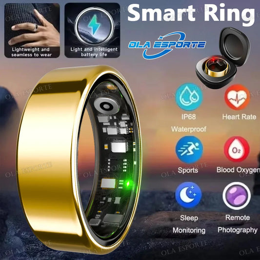 2025 New Smart Ring Heart Rate Blood Pressure Sleep Monitoring Motion Tracking IP68 Waterproof Men Women Smart Ring Holiday Gift Peaceful Pleasures Health and Wellness
