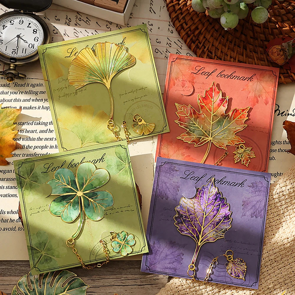 Leaf Bookmark Retro Exquisite High-end Feeling Ginkgo Metal Vein Book