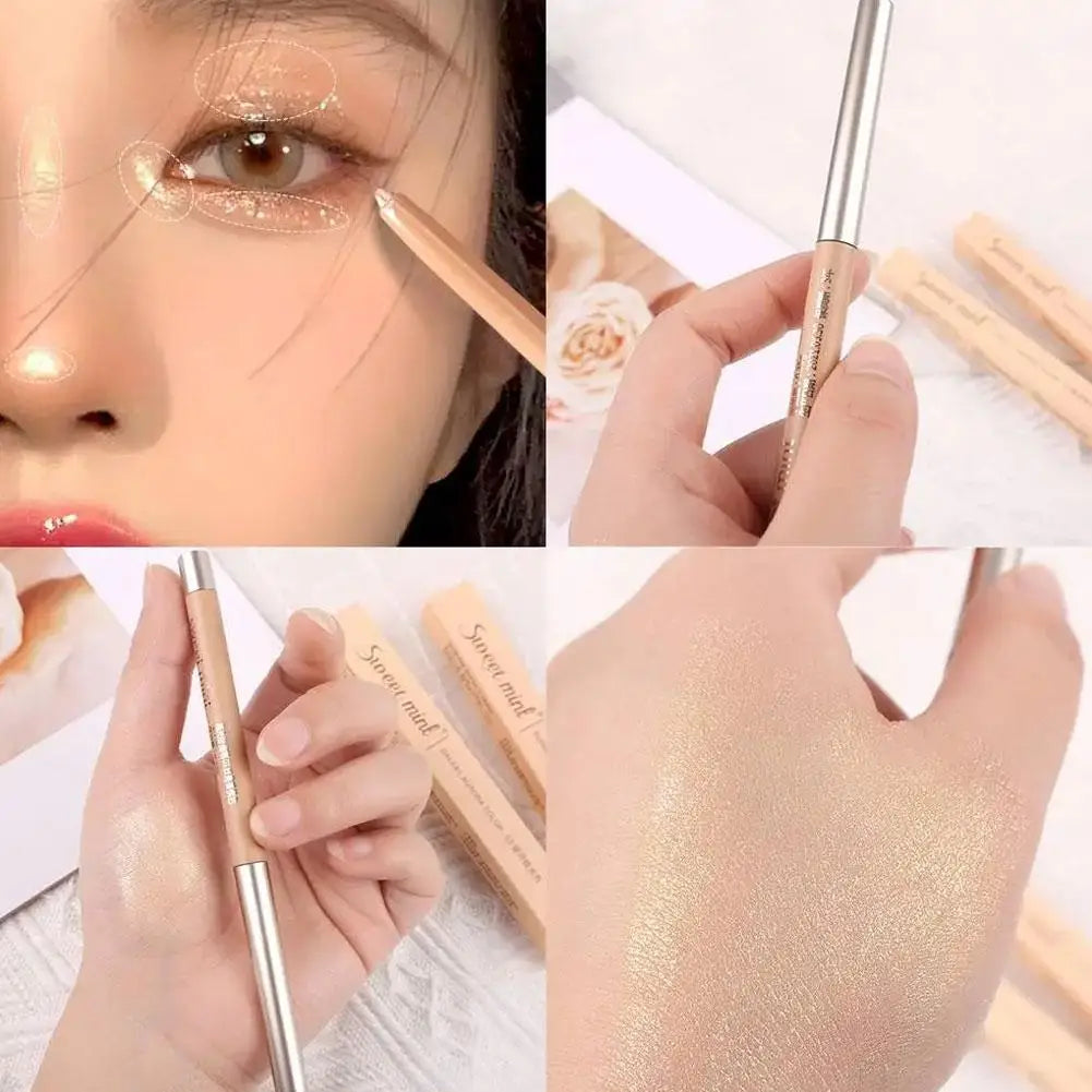 Sweet Mint Lying Silkworm Pencil Glitter Eyeshadow Pen Natural Long-Lasting Waterproof Shiny Eyeliner Outline Pen Stick Makeup Peaceful Pleasures Health and Wellness