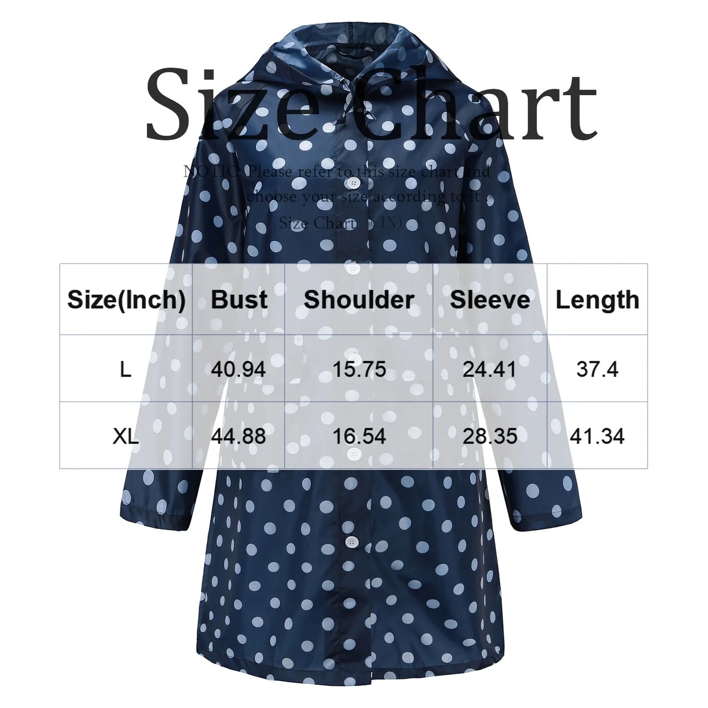 Waterproof Hooded Raincoat | Long Unisex Rain Jacket 95cm