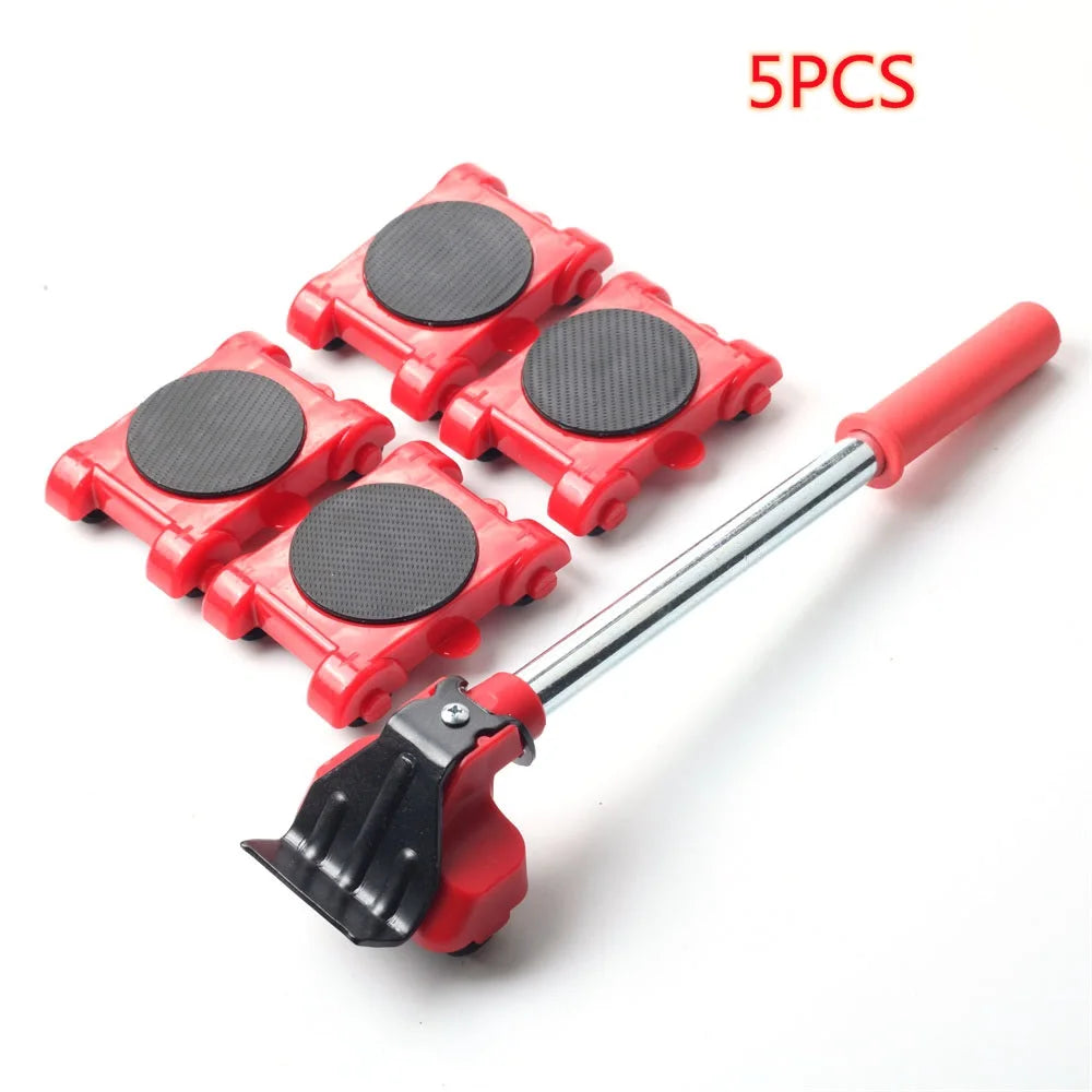 Heavy Duty Furniture Mover Lifter & Slider Roller Set 5/14 Pcs Peaceful Pleasures Health and Wellness Red 5Pcs