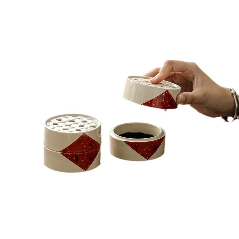 Plant Ash Ceramic Incense Burner | Chinese Style Aromatherapy Ceramic Incense Burner Peaceful Pleasures Health and Wellness
