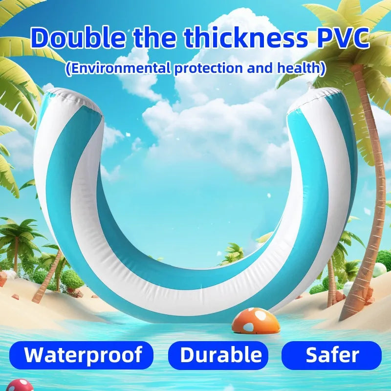 Inflatable Arc-Shaped Swim Ring – Pool Float for Adults & Teens